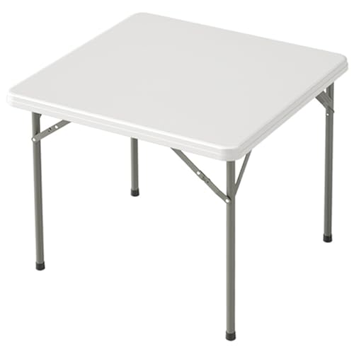 Draußen Eckig Klapptisch, Faltbar Campingtisch Esstisch HDPE Tischplatte Tragbarer Gartentisch Für Picknick, Terrasse, Balkon, Küche, Strand(86 * 86cm fold White Gray) von BTRUTY