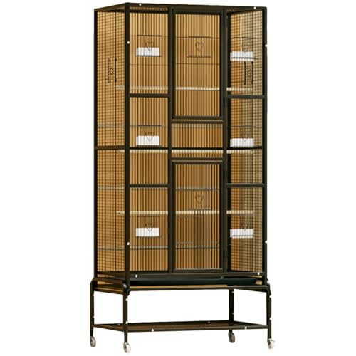 Groß Flugkäfig Vogelkäfig Mit Rollständer, Innen Eisen Wellensittich Vogelvoliere Vogel Zuchtkäfig Für Papageien, Kanarienvogel(Blacke(69in),3pcs) von BTRUTY