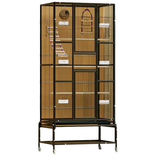 Groß Flugkäfig Vogelkäfig Mit Rollständer, Innen Eisen Wellensittich Vogelvoliere Vogel Zuchtkäfig Für Papageien, Kanarienvogel(Blacke(69in),6pcs) von BTRUTY