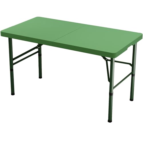 Klapptisch Campingtisch Mit Tragegriff, HDPE Outdoor Tragbarer Falttisch, Platzsparender Indoor Kartentisch Für Balkon, Garten(1.2m Green) von BTRUTY