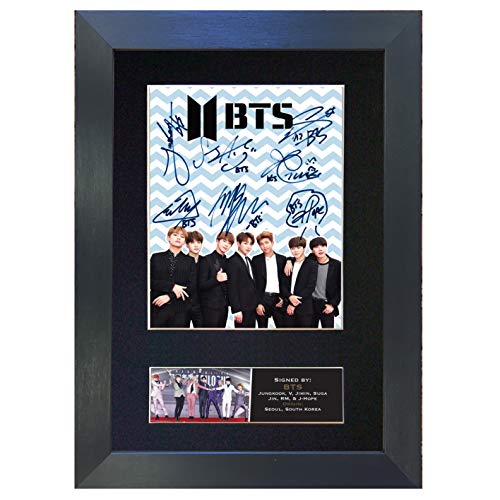 BTS # 1 Boy Band signierte Reproduktion Autogramm montierter Fotodruck A4#759 von BTS