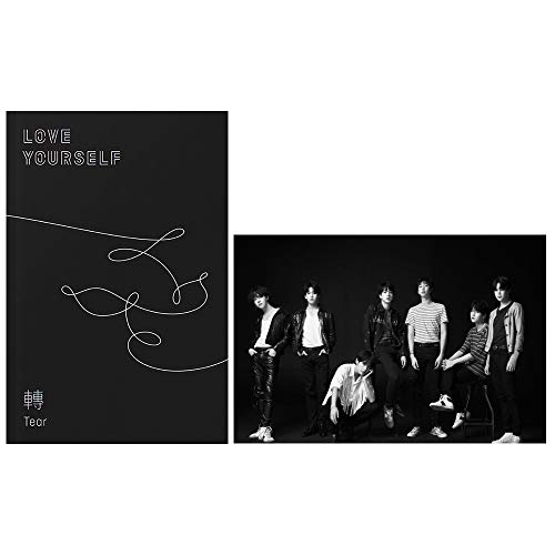 BTS Album „Love Yourself Tear“ (Originalversion) von der Boyband, CD + Poster + Fotobuch + Fotokarte + Mini-Buch + Sticker + 6 extra Fotokarten und 1 doppelseitiges Fotokarten-Set von BTS