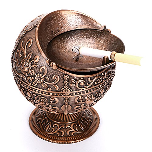 BSTKY Windfester Vintage-Aschenbecher mit Deckel – Klassisches Burgenmuster, Tisch-Aschenbecher, für drinnen und draußen, Retro, für zu Hause, Büro, als Dekoration Rotbronze BSTKY Windfester Vintage-Aschenbecher mit Deckel – Klassisches Burgenmuster, Tisch-Aschenbecher, für drinnen und draußen, Retro, für zu Hause, Büro, als Dekoration Rotbronze von BTSKY