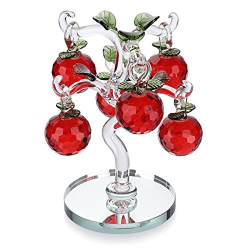 BTSKY Kristallglas Apfelbaum Figur - Künstliche rote Ornament für Tischdekoration Feng Shui Kristall Dekoration von BTSKY