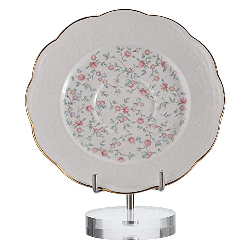 BTSKY Mittelgroße verstellbare silberne Metallarm-Staffelei mit rundem Acrylsockel, Display-Halter für Geodes Rock Mineral Agate Fossil Coral Coin BTSKY Mittelgroße verstellbare silberne Metallarm-Staffelei mit rundem Acrylsockel, Display-Halter für Geodes Rock Mineral Agate Fossil Coral Coin von BTSKY