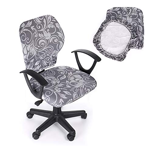BTSKY – widerstandsfähiger, elastischer Sitzbezug für Bürostühle, zweiteiliges Design (Stuhl nicht im Lieferumfang enthalten) grau von BTSKY
