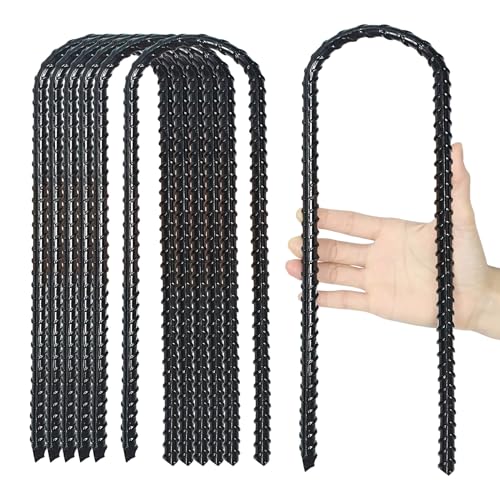 BTSULYOO Trampolin-Windpfähle, 30,5 cm, extra strapazierfähig, U-förmig, beschichtete Bewehrungsstäbe, Sicherheits-Bodenanker für riesige Gartendekoration (12) von BTSULYOO