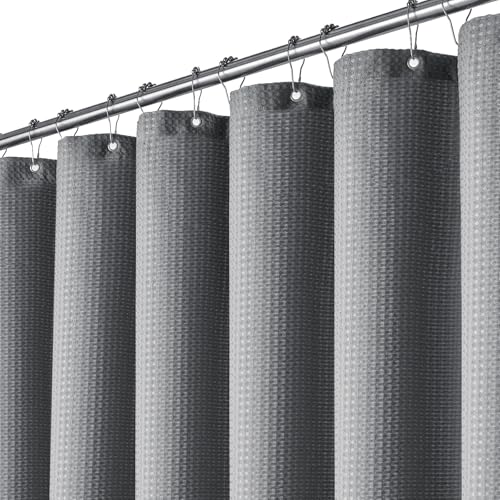 BTTN Duschvorhang Waffel Grau 180x180 cm, Anti-Schimmel Schwere wasserdichte Stoff Textile Duschvorhang mit 12 Haken, Moderner Waschbar Gewichteten Saum Deko Polyester Duschvorhang für Badezimmer BTTN Duschvorhang Waffel Grau 180x180 cm, Anti-Schimmel Schwere wasserdichte Stoff Textile Duschvorhang mit 12 Haken, Moderner Waschbar Gewichteten Saum Deko Polyester Duschvorhang für Badezimmer von BTTN