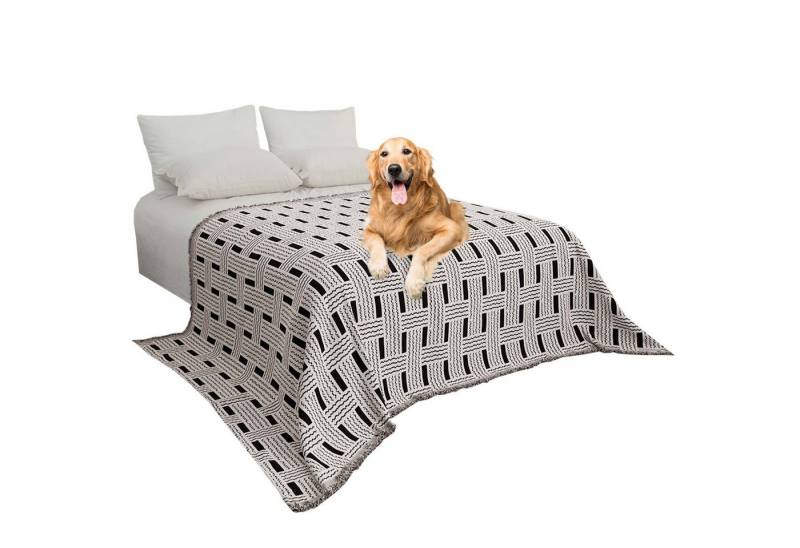 BTTO Ecksofahusse Sofadecke Chenille L Form,Sofa Überzug Überwurfdecke mit Geometrisch, 1/2 Stück,Tagesdecke  von BTTO
