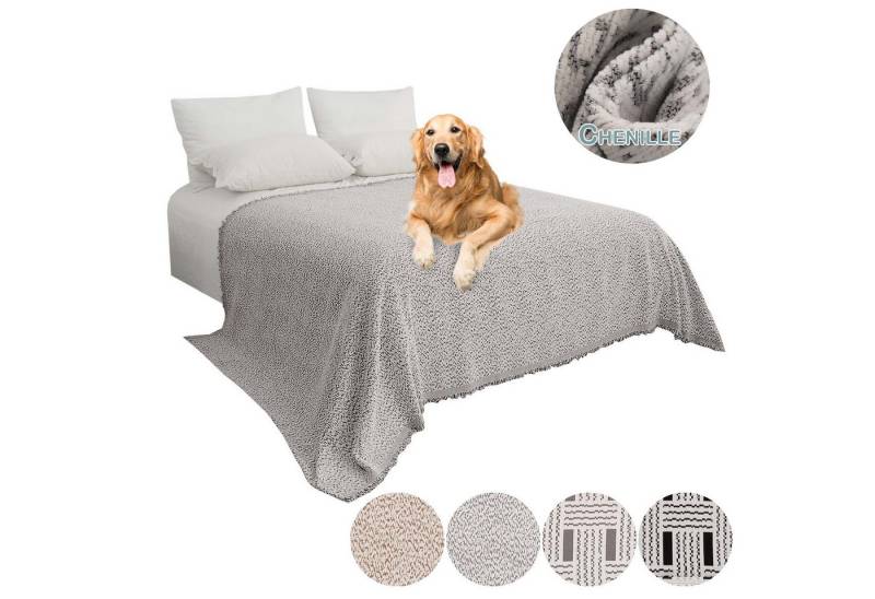 BTTO Ecksofahusse Sofadecke Chenille L Form,Sofa Überzug Überwurfdecke mit Geometrisch, 1/2 Stück,Tagesdecke  von BTTO