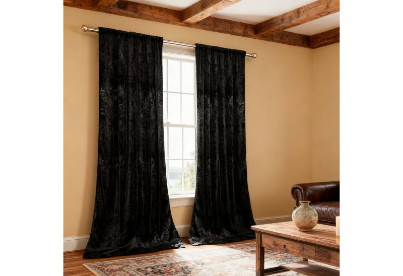 BTTO V&G Gardine Verdunkelungsvorhang (2 St), abdunkelnd, Blickdicht Samt Vorhang von BTTO V&G