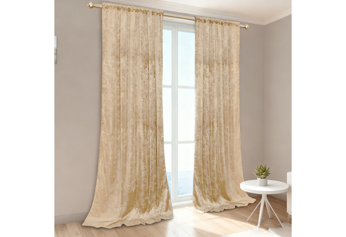 BTTO V&G Gardine Verdunkelungsvorhang (2 St), abdunkelnd, Blickdicht Samt Vorhang von BTTO V&G