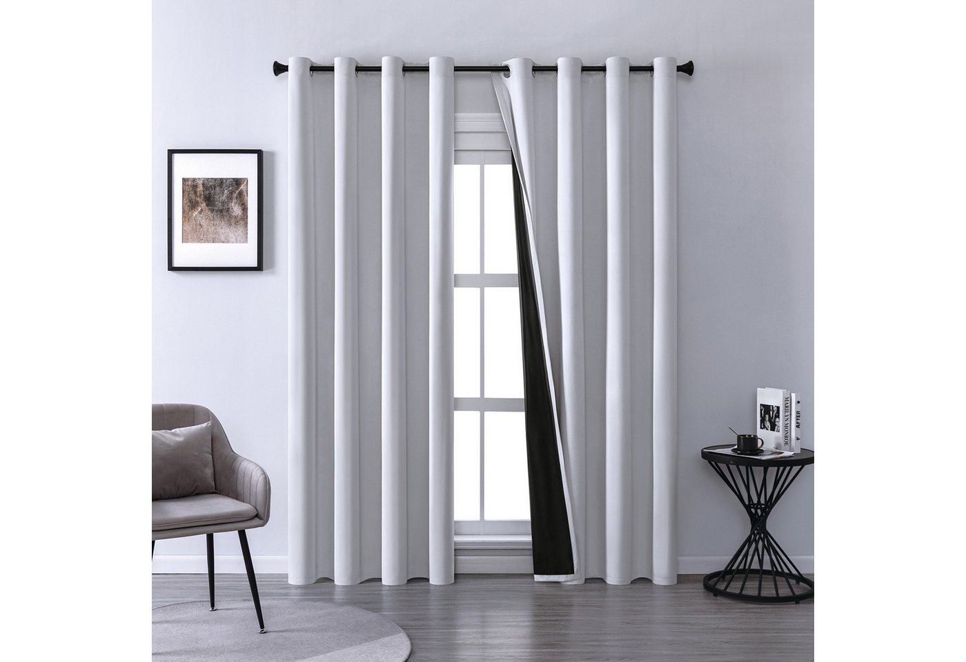 BTTO V&G Gardine Verdunklungsgardinen Vorhänge Schlafzimmer Gardine 100 % Blickdicht (2 St), verdunkelnd, Ultraleicht und leicht,Mit Ösen,Sonnenschutz,Schalldämmung von BTTO V&G