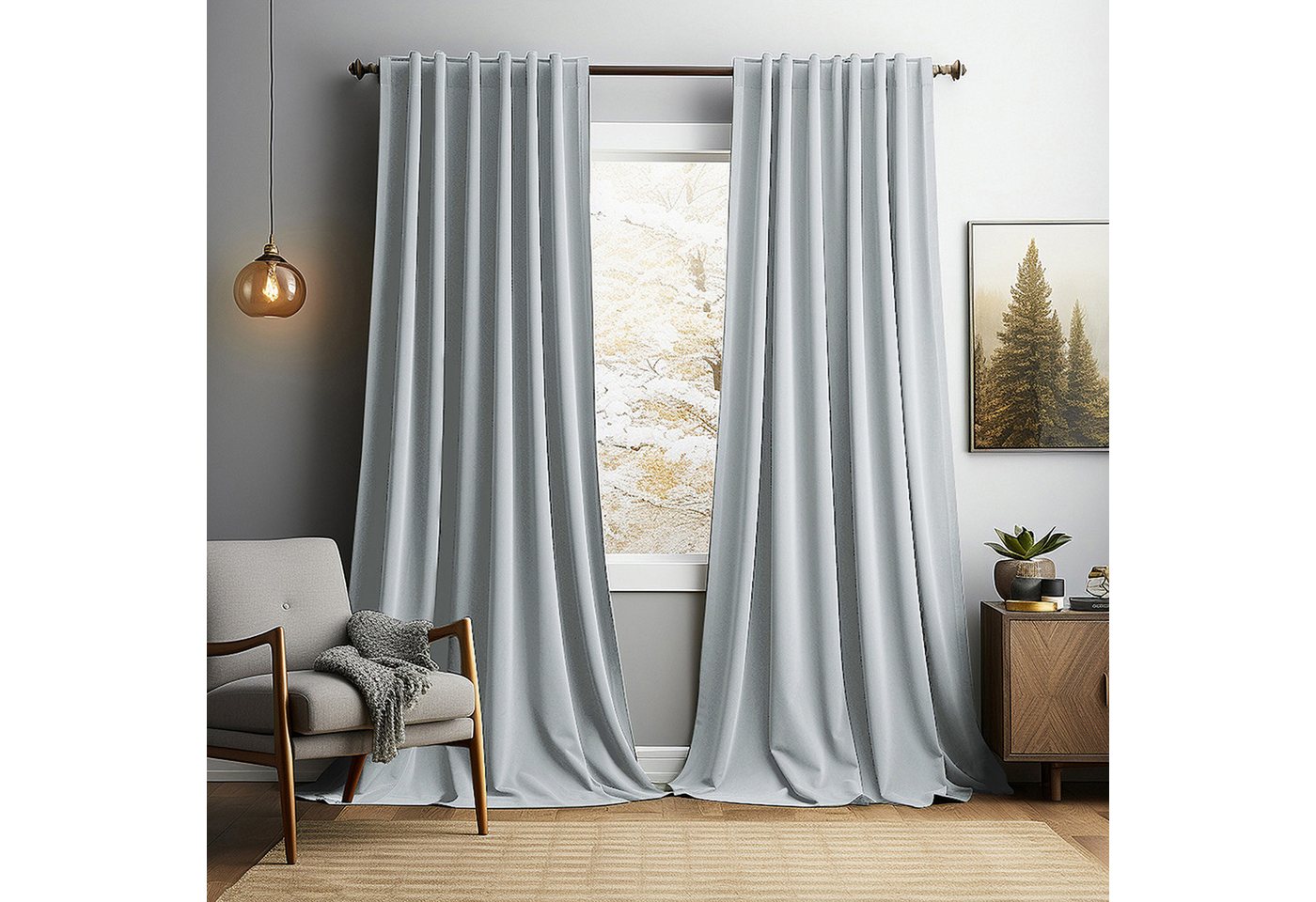 BTTO V&G Gardine Wohnzimmer Samt Vorhänge 2er Set,Weihnachten Verdunkelungsvorhang, (2 St), abdunkelnd, Blickdicht für Wohnzimmer Schlafzimmer office von BTTO V&G