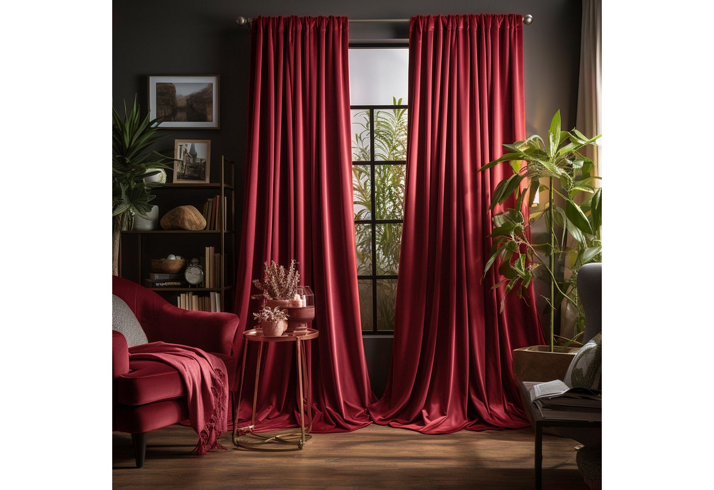 BTTO V&G Gardine Wohnzimmer Samt Vorhänge 2er Set,Weihnachten Verdunkelungsvorhang, (2 St), abdunkelnd, Blickdicht für Wohnzimmer Schlafzimmer office von BTTO V&G