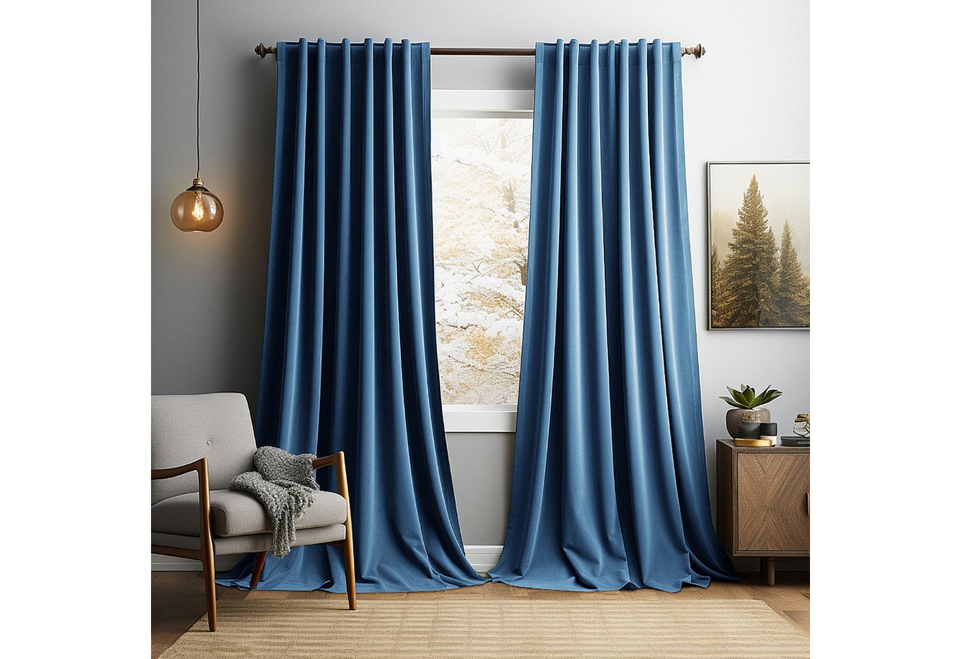 BTTO V&G Gardine Wohnzimmer Samt Vorhänge 2er Set,Weihnachten Verdunkelungsvorhang, (2 St), abdunkelnd, Blickdicht für Wohnzimmer Schlafzimmer office von BTTO V&G