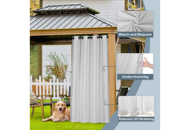 BTTO V&G Outdoorvorhang Halftransparenter Terrassenvorhang Ösen Gardinen, Garten-Deko, (2 St), Sichtschutz Wasserdicht & Blickdicht, Gartenvorhang, VerandaSichtschutz von BTTO V&G