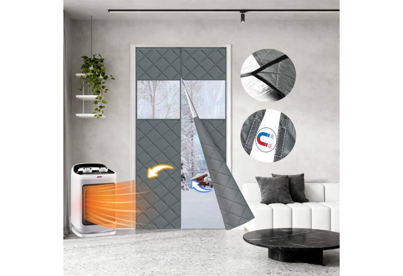 BTTO V&G Raumteilerregal Magnetvorhang Gesteppter Türvorhang mit Fenster, Selbstklebend, 89x218cm, Kälteschutz Wärmeschutz Magnetisch Haustierfreundliches Design BTTO V&G Raumteilerregal Magnetvorhang Gesteppter Türvorhang mit Fenster, Selbstklebend, 89x218cm, Kälteschutz Wärmeschutz Magnetisch Haustierfreundliches Design von BTTO V&G