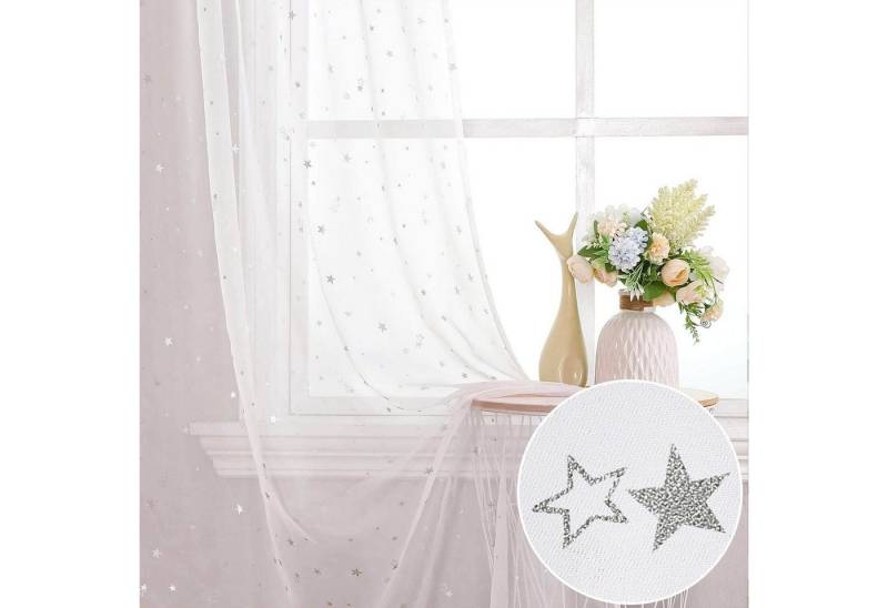 BTTO V&G Scheibengardine Fertiggardinen,Voile Vorhang mit Ösen Transparente Gardine, transparent von BTTO V&G