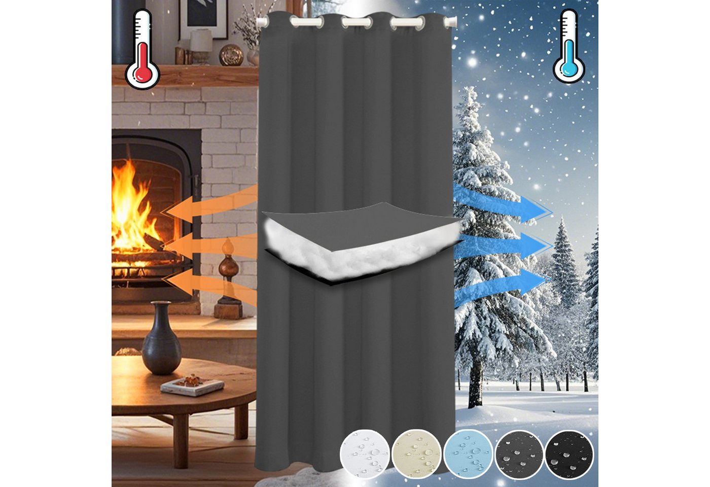BTTO V&G Türvorhang Thermovorhang Kälteschutz Dicker Türvorhang Winddicht&Wasserdicht, abdunkelnd, Türvorhänge aus Baumwolle für Wohnzimmer Schlafzimmer Winter BTTO V&G Türvorhang Thermovorhang Kälteschutz Dicker Türvorhang Winddicht&Wasserdicht, abdunkelnd, Türvorhänge aus Baumwolle für Wohnzimmer Schlafzimmer Winter von BTTO V&G