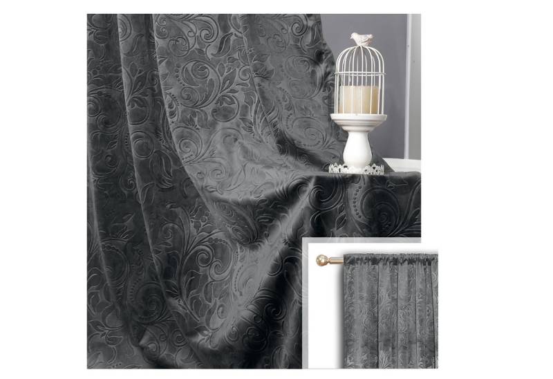 BTTO V&G Verdunkelungsvorhang Vorhänge Luxus Samt Scheibengardine 2 Stück Barock Stil, Blickdicht, Multifunktionsband (2 St), Gardinen Wohnzimmer Modern, Thermo-Isoliert von BTTO V&G