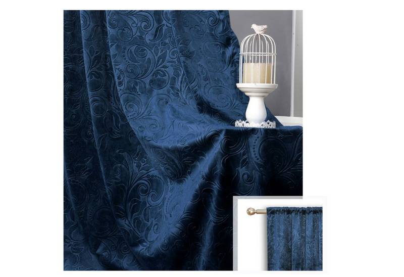 BTTO V&G Verdunkelungsvorhang Vorhänge Luxus Samt Scheibengardine 2 Stück Barock Stil, Blickdicht (2 St), Multifunktionsband, Gardinen Wohnzimmer Modern, Thermo-Isoliert von BTTO V&G