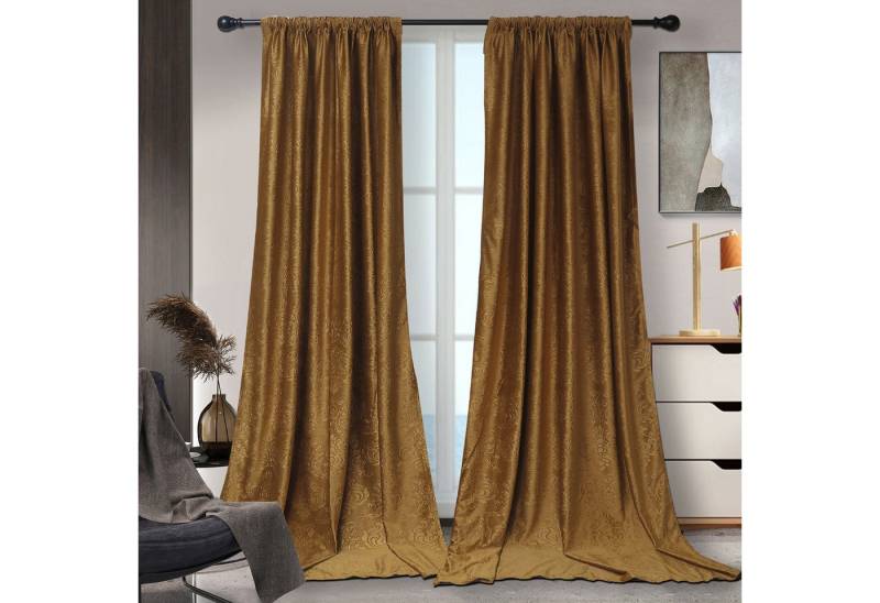 BTTO V&G Vorhang Gardinen Blickdicht Vorhang Samt Velvet Kräuselband (2 St), blickdicht, Vorhang Wohnzimmer von BTTO V&G