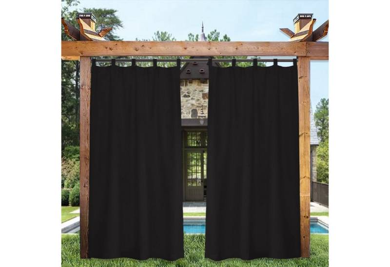BTTO V&G Vorhang Outdoor Wetterfest 1/2er Set Schlaufengardine Klebriges Tab-Top, (1 St), Balkon Gardinen Verdunkelungsvorhänge,Pavillon Strandhaus (1/2 Panele) von BTTO V&G