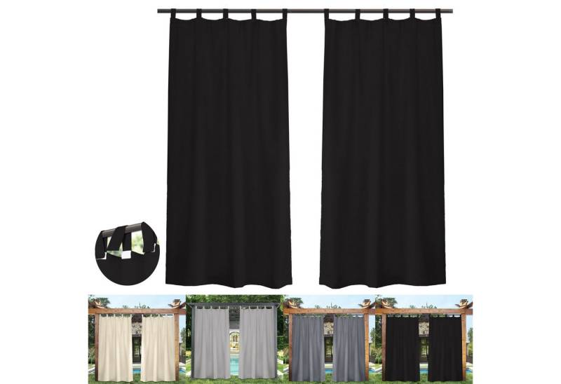 BTTO V&G Vorhang Outdoor Wetterfest 1/2er Set Schlaufengardine Klebriges Tab-Top, (2 St), Balkon Gardinen Verdunkelungsvorhänge,Pavillon Strandhaus (1/2 Panele) von BTTO V&G