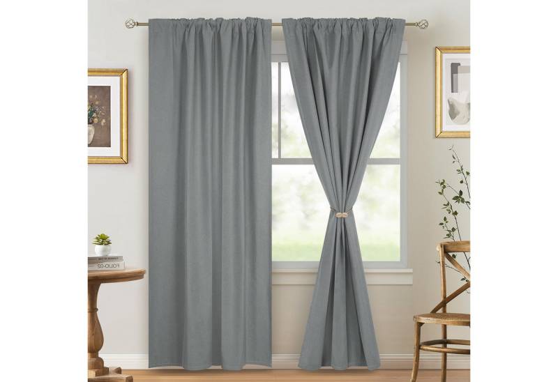 BTTO V&G Vorhang Thermovorhang 2er Blickdicht Gardinen, Leinen Verdunklungsvorhänge, Kräuselband/Ösen Wärmeisolierend für Wohnzimmer,Schlafzimmer von BTTO V&G