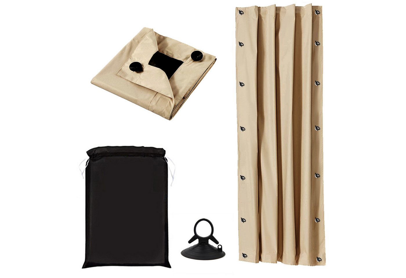 BTTO V&G Verdunkelungsvorhang Fenster Verdunkelung,Blackout Vorhang mit Saugnäpfen Portable, (1 St), abdunkelnd, 100% Dachfenster Verdunkelung von BTTO V&G