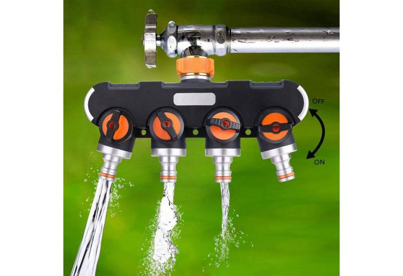 BTTO Anschlussstück Bewässerung 2/4-Wege Verteiler für 3/4"&1/2" Wasser Verteiler, Absperrventil,Gartenschlauch Absperrhahn Schlauchverteiler BTTO Anschlussstück Bewässerung 2/4-Wege Verteiler für 3/4"&1/2" Wasser Verteiler, Absperrventil,Gartenschlauch Absperrhahn Schlauchverteiler von BTTO