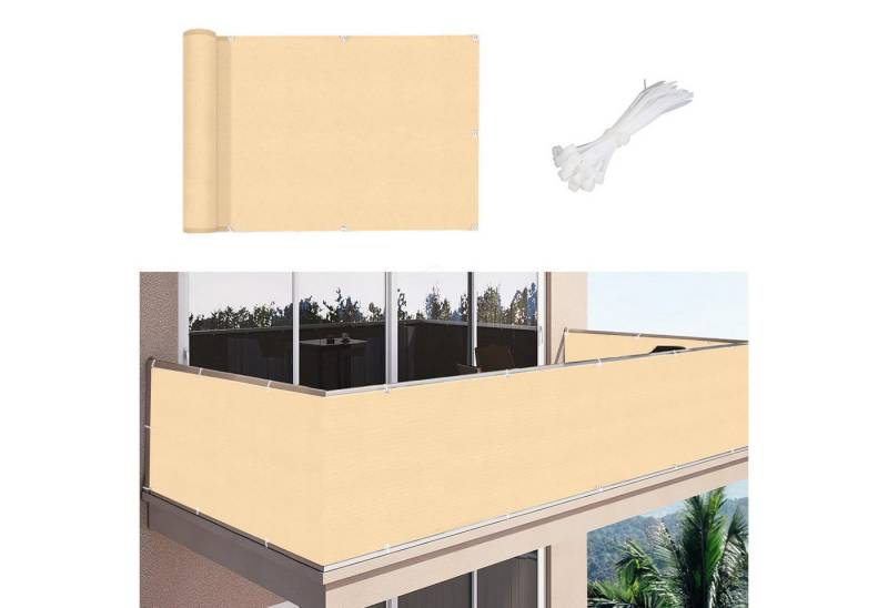 BTTO Balkonsichtschutz Wasserdichter Sichtschutz mit Ösen & Kabelbindern ohne Bohren Ideal für Balkon,Terrasse,Garten - Outdoor Home Textile BTTO Balkonsichtschutz Wasserdichter Sichtschutz mit Ösen & Kabelbindern ohne Bohren Ideal für Balkon,Terrasse,Garten - Outdoor Home Textile von BTTO