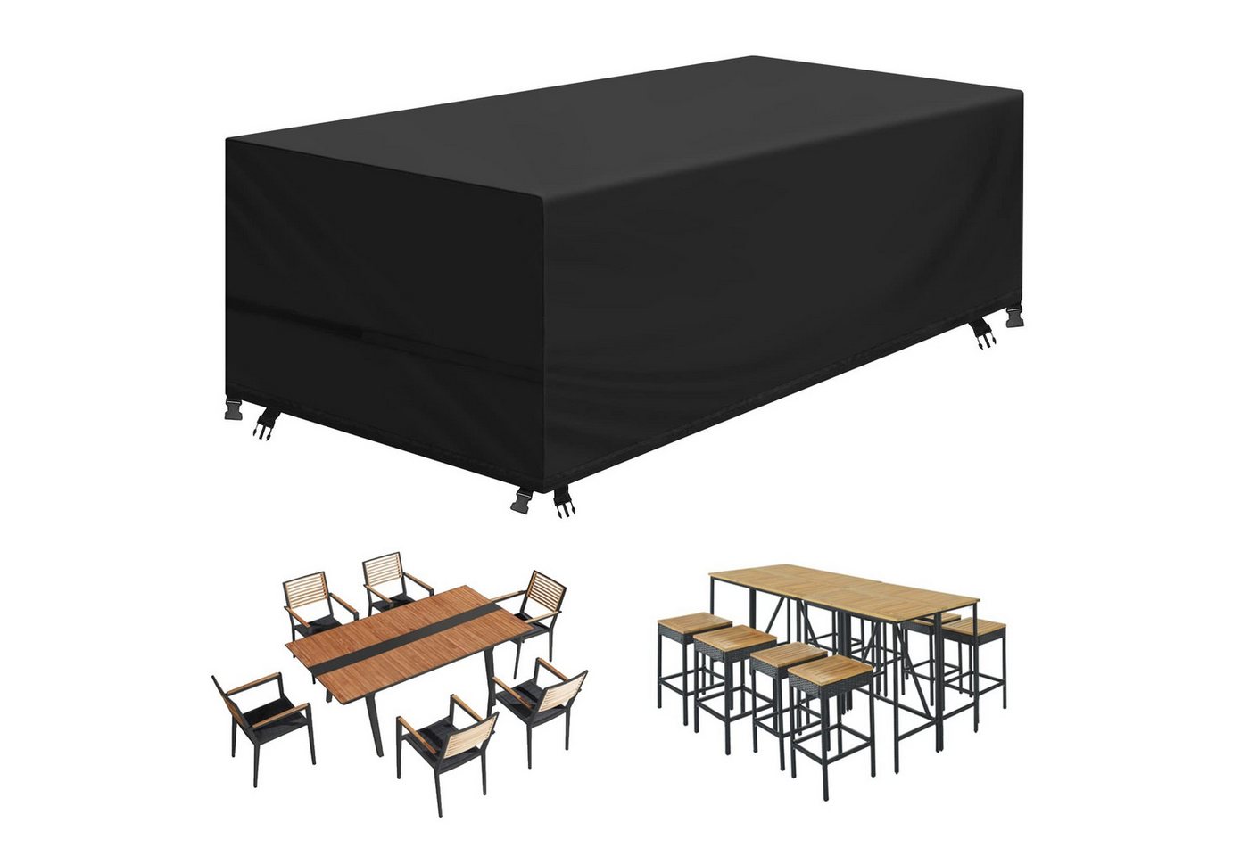 BTTO Gartenmöbel-Schutzhülle Gartenmöbel Abdeckung Rechteckig für Gartenmöbel Rechteckig Möbelsets (1-St), Abdeckhülle von BTTO