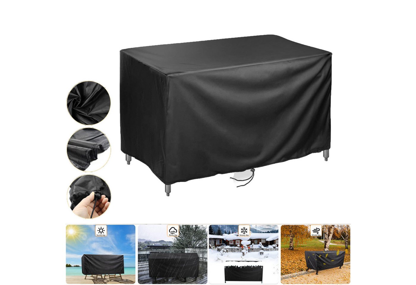 BTTO Gartenmöbel-Schutzhülle Gartenmöbel-Schutzhülle 210D Gartenmöbel Abdeckung,Abdeckhülle, Wasser und winddicht für Inner&Outdoor Gartentische BTTO Gartenmöbel-Schutzhülle Gartenmöbel-Schutzhülle 210D Gartenmöbel Abdeckung,Abdeckhülle, Wasser und winddicht für Inner&Outdoor Gartentische von BTTO