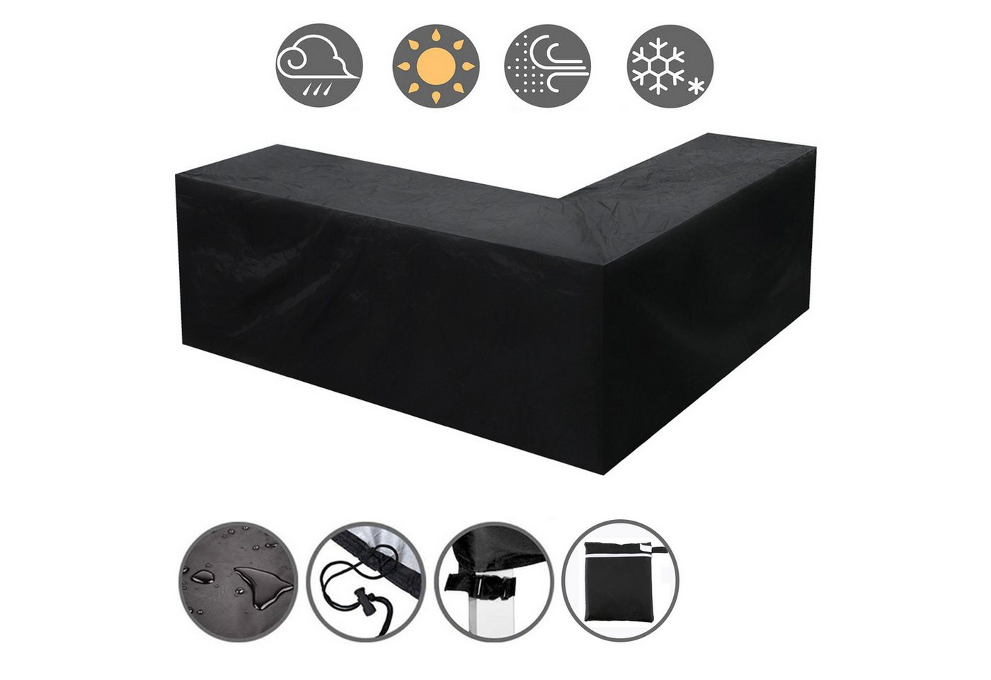 BTTO Gartenmöbel-Schutzhülle L-Förmige Gartenmöbel Abdeckung Gartenmöbel Schutzplane, Schutzhülle Abdeckplane Schutzhülle Plane Abdeckung von BTTO