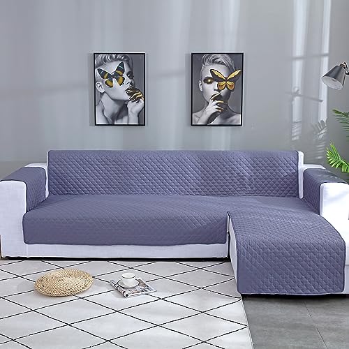 BTTO L-förmig Sofabezug,Wasserdicht Couchhusse,Beidseitig Möbelschützer für Sofa (Grau von BTTO