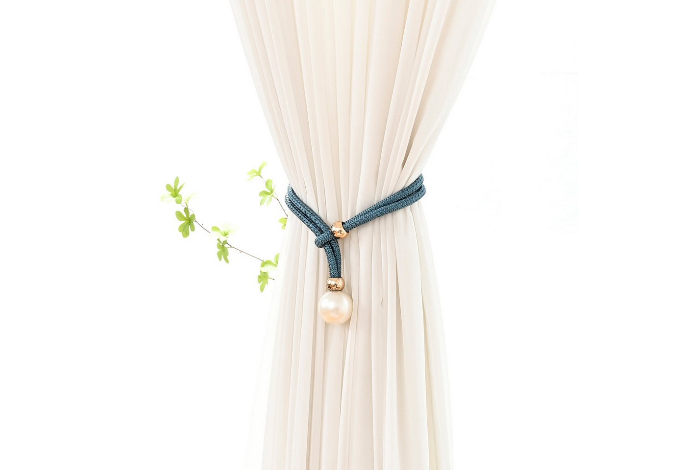 BTTO Raffhalter Vorhangkordel Perlen 2 Stück , 53 cm Kordellänge, (1-tlg), für Wohnzimmer, Schlafzimmer von BTTO