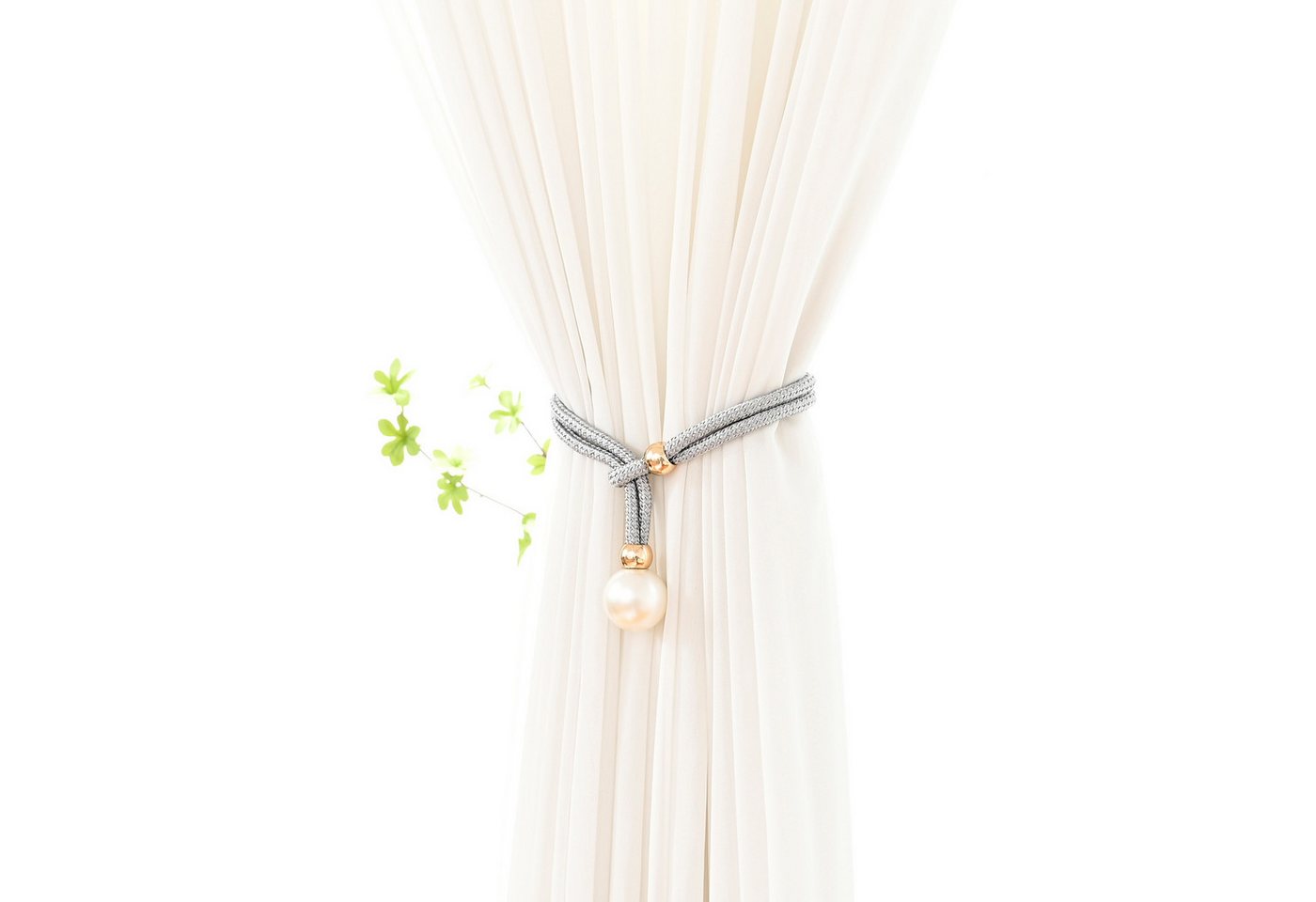 BTTO Raffhalter Vorhangkordel Perlen 2 Stück , 53 cm Kordellänge, (1-tlg), für Wohnzimmer, Schlafzimmer von BTTO