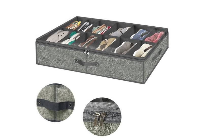 BTTO Schuhbox Organizer Schuhkarton für 12 Paar Schuhe mit transparentem Deckel von BTTO