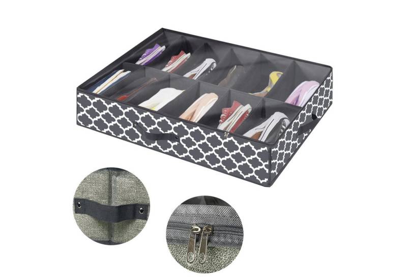BTTO Schuhbox Organizer Schuhkarton für 12 Paar Schuhe mit transparentem Deckel von BTTO