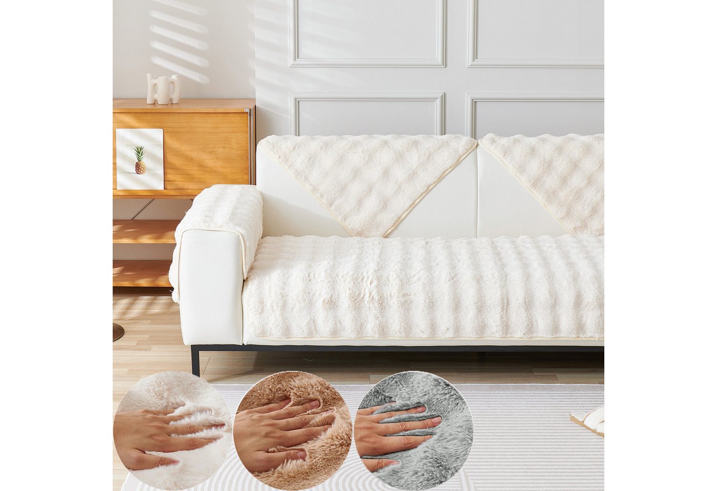 BTTO Sofaschoner Hussen Rutschfeste Überwurf Einfarbig Sofahussen Couch Bezug Ecksofa, für Wohnzimmer Sofaüberwurf Superweiche SofaÜberwurf aus Kunstpelz BTTO Sofaschoner Hussen Rutschfeste Überwurf Einfarbig Sofahussen Couch Bezug Ecksofa, für Wohnzimmer Sofaüberwurf Superweiche SofaÜberwurf aus Kunstpelz von BTTO