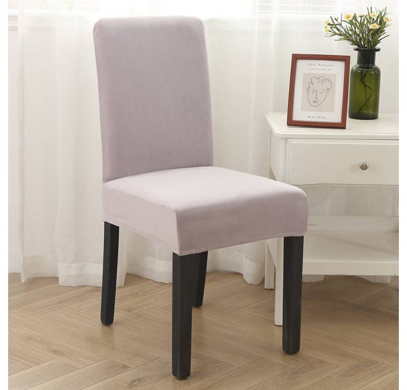 BTTO Stuhlhusse Wasserdicht Stretch Stuhlbezug aus Samt, 6 Farben Stuhl Abdeckung, mit Gummiband, Einfarbig von BTTO