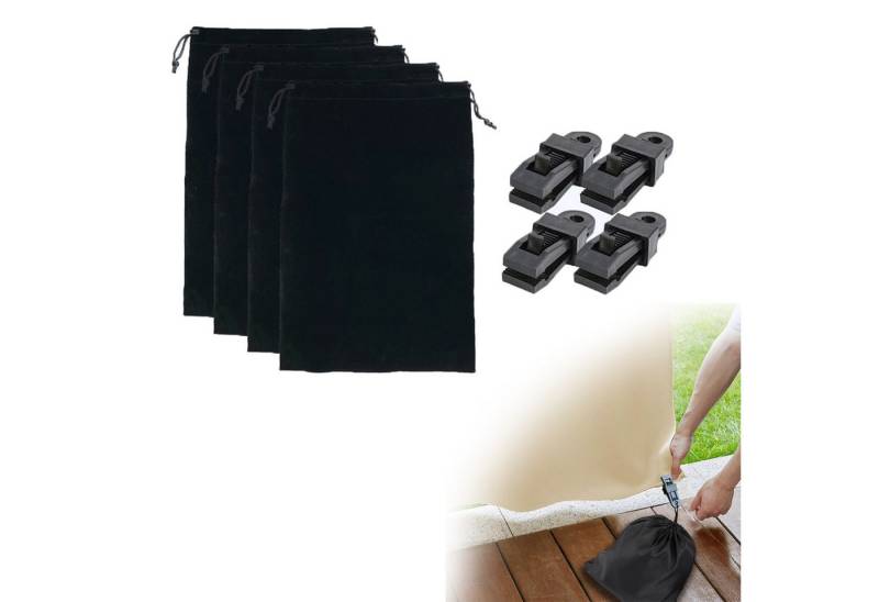 BTTO Beschwerungsgewicht Vorhanggewichte mit Samtkordelzugbeuteln ( 4/8 x Sandsack + 4/8 x Clip) , Vorhanggewichte, Tischdeckenbeschwerer, Sandsäcke für Schutzhülle von BTTO