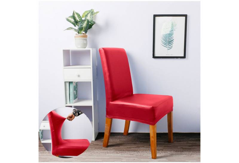 BTTO Sitzflächenhusse Stuhlhussen, Wasserdicht ölbeständig Stuhlbezug,  8 Farben, Leicht Zu Reinigen Für Zuhause Und Party 1 /2/4/6 /8 er Set von BTTO