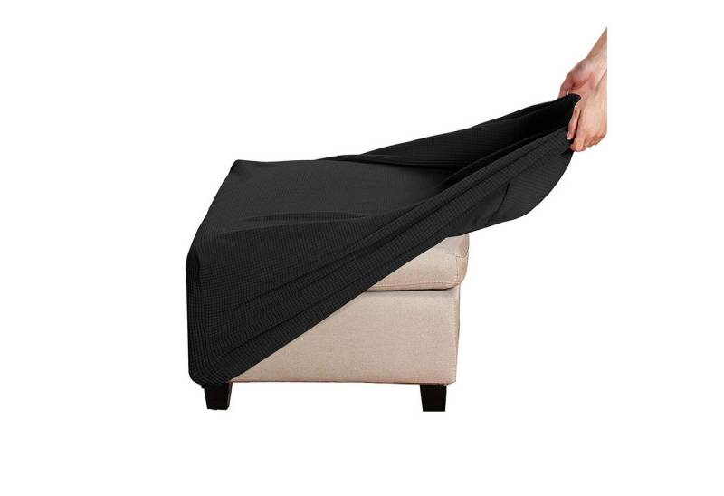 BTTO Stuhlhusse Hockerbezug Sofahusse Stretch Bezug Schonbezug Hocker Sofahusse, mit elastischem Band, Runde/Eckige Hocker von BTTO