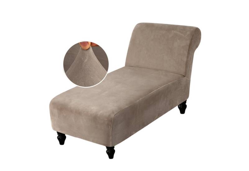 BTTO Stuhlhusse Sofahusse Samt, Stretch,Armlose Chaiselongue Couchüberzug, Möbelschutz für Liegestuhl von BTTO