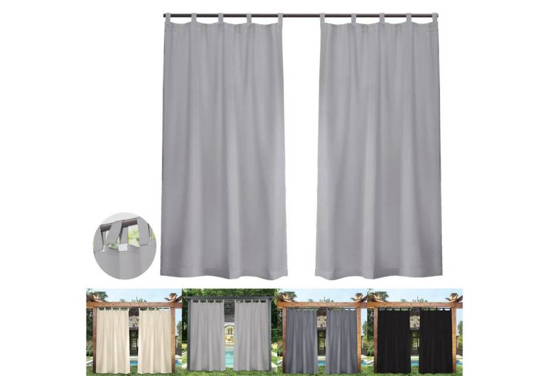 BTTO V&G Vorhang Outdoor Wetterfest 2er Set Schlaufengardine Gartenlauben Balkon, Gardinen Verdunkelungsvorhänge,Vorhang, Pavillon Strandhaus (2 Panele) von BTTO V&G