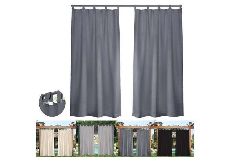 BTTO V&G Vorhang Outdoor Wetterfest 2er Set Schlaufengardine Gartenlauben Balkon, Gardinen Verdunkelungsvorhänge,Vorhang, Pavillon Strandhaus (2 Panele) von BTTO V&G