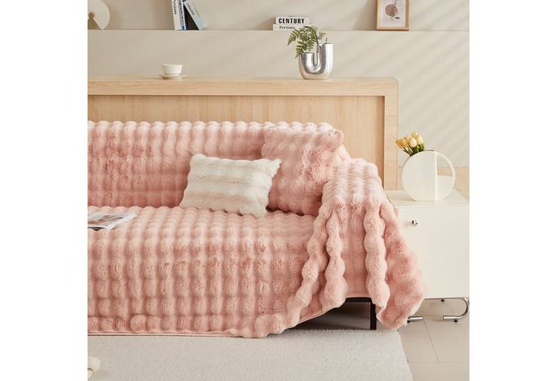 Wohndecke Kunstfelldecken Sofadecke Bubble Blanket, Polyester Fleecedecke, Decken, BTTO, Sofadecke Bubble Kaninchenfellimitat Flausch 180X180, 180X230, 180X300cm von BTTO